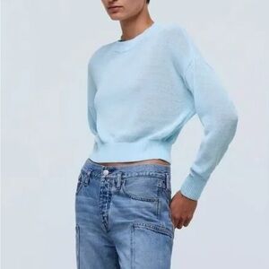 Madewell Blue Crew Neck Sweater Relaxed Fit